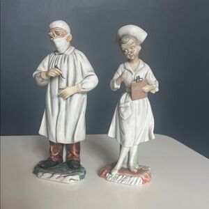 Andrea By Sadek Medical Professional Figurine Set in White and Brown